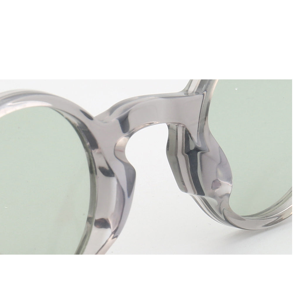 Bridge of grey round polarized sunglasses