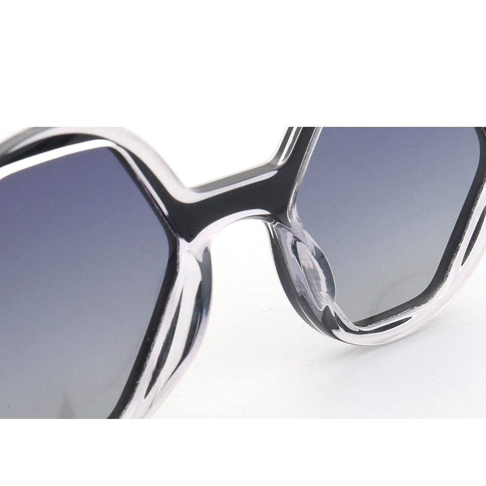 Nose bridge of hexagon shaped acetate sunglasses