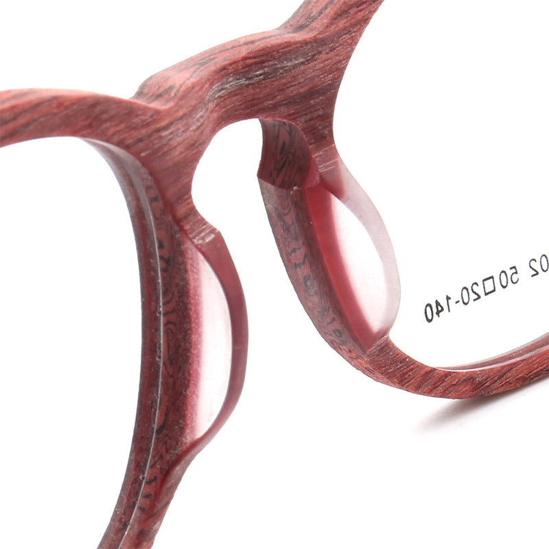 Nose pads of wooden full rim round eyeglasses