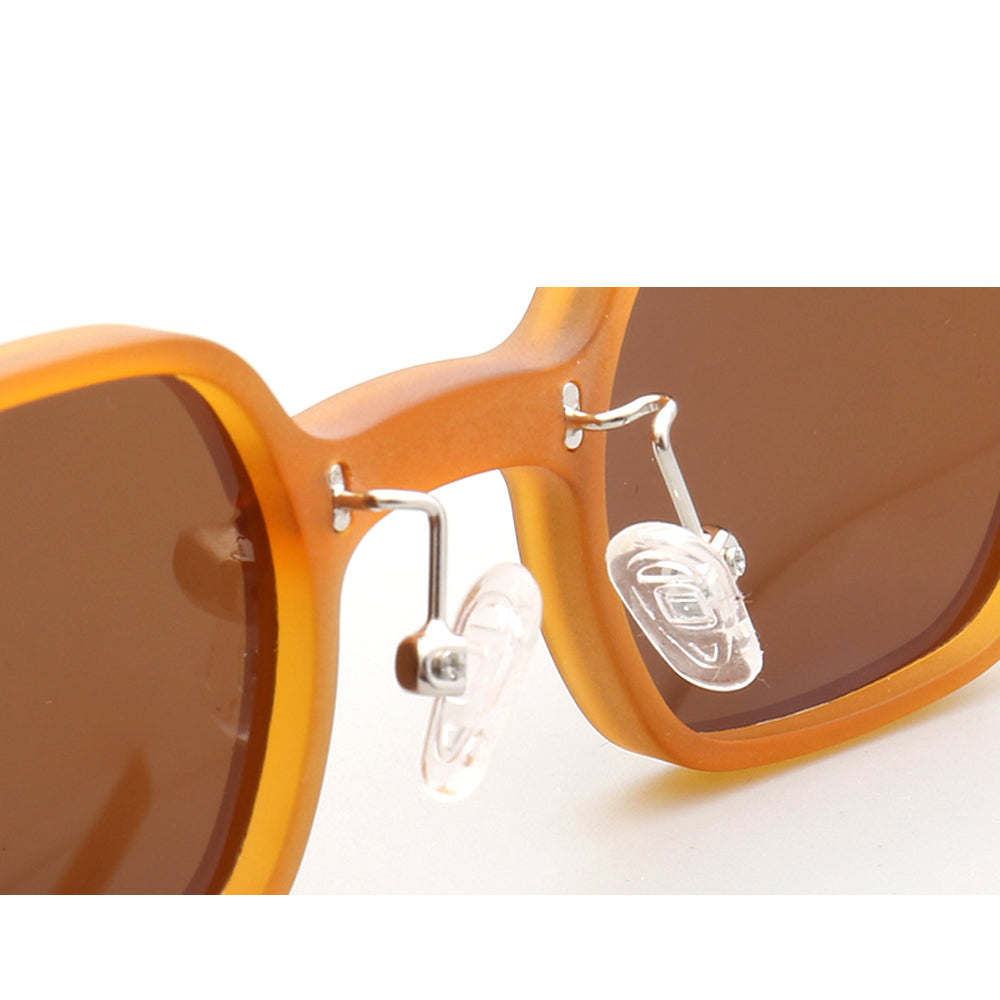 Nose pads of orange square polarized sunglasses