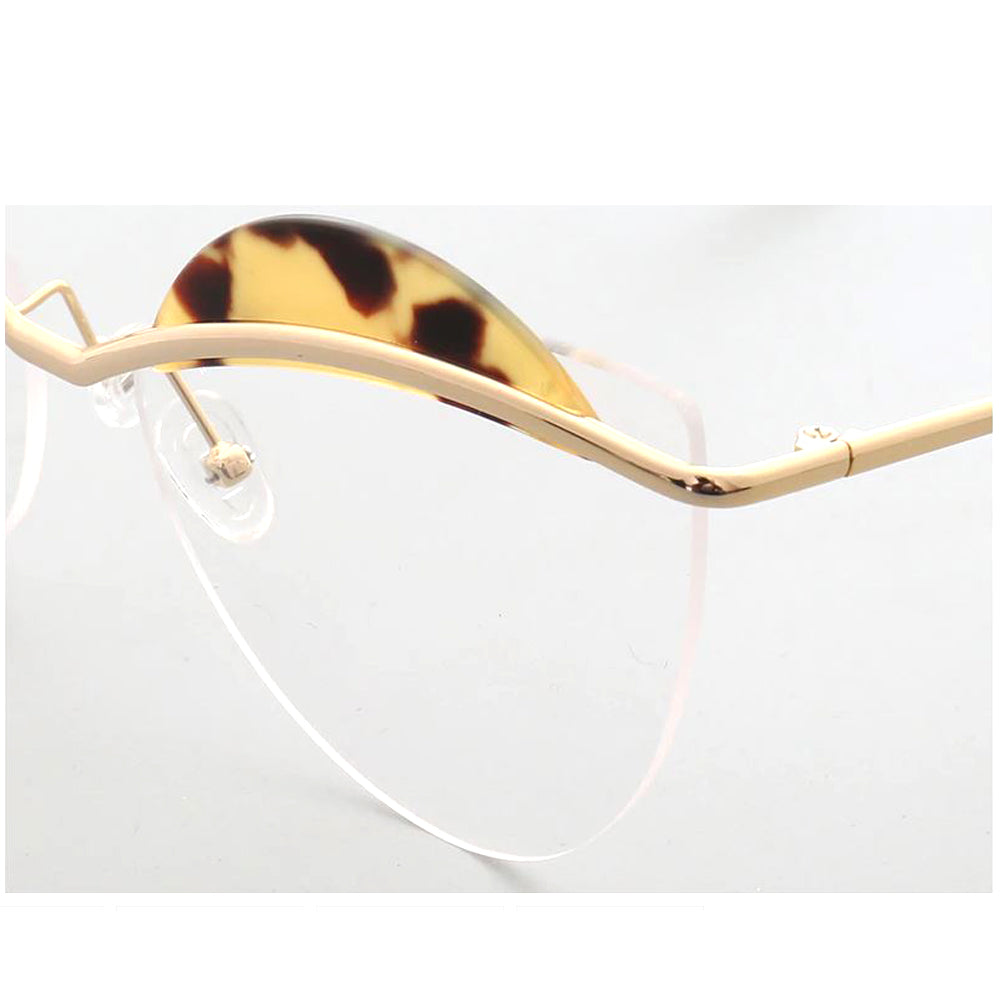 Rimless Tortoise cat eye glasses