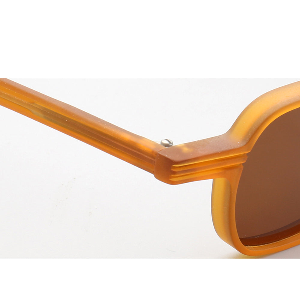 Temple of orange square polarized sunglasses