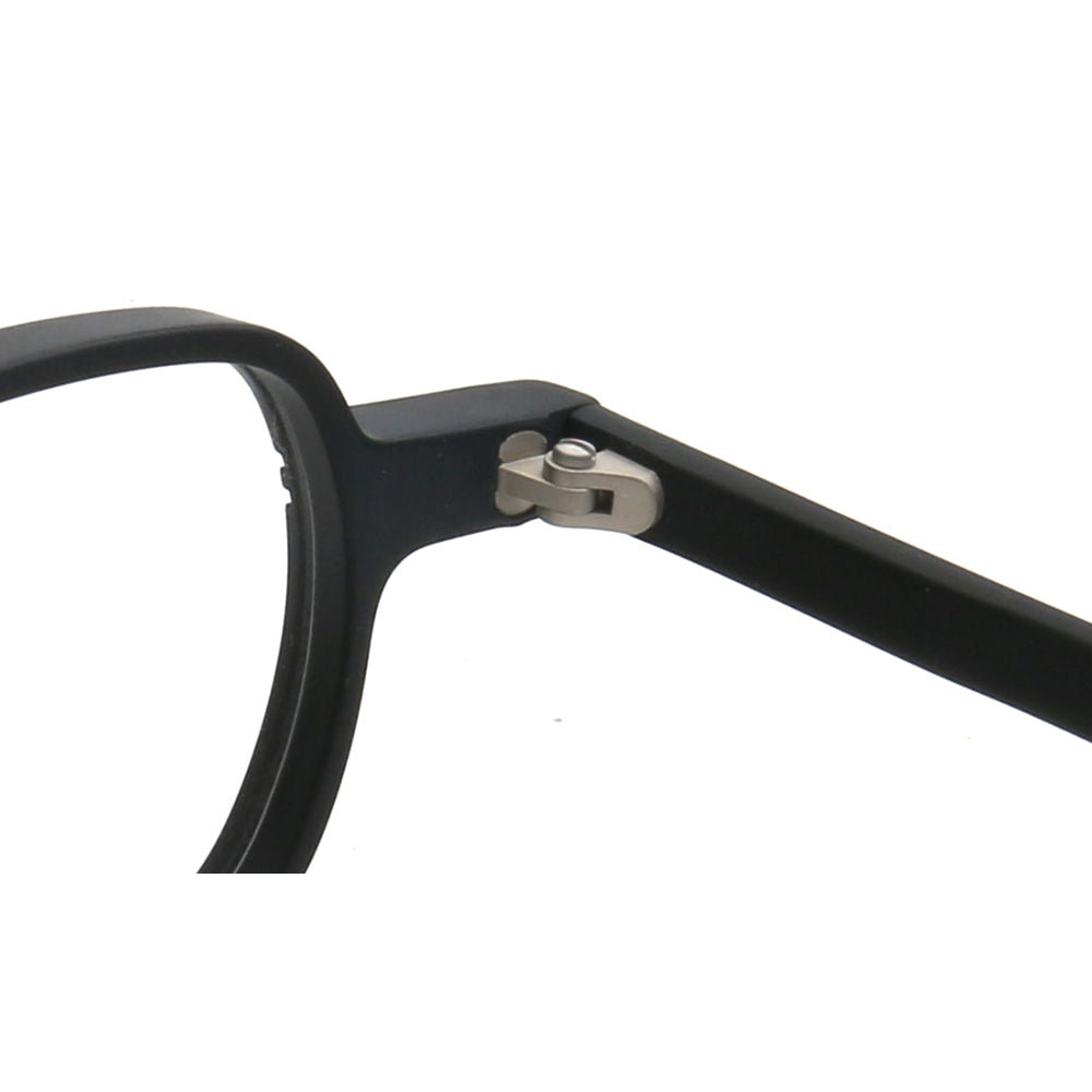 Progressive Eyeglasses Online with Largefit, Square, Full-Rim Plastic/ Metal Design — Cosmo in Black/Matte beige/floral by Eyebuydirect - Lenses