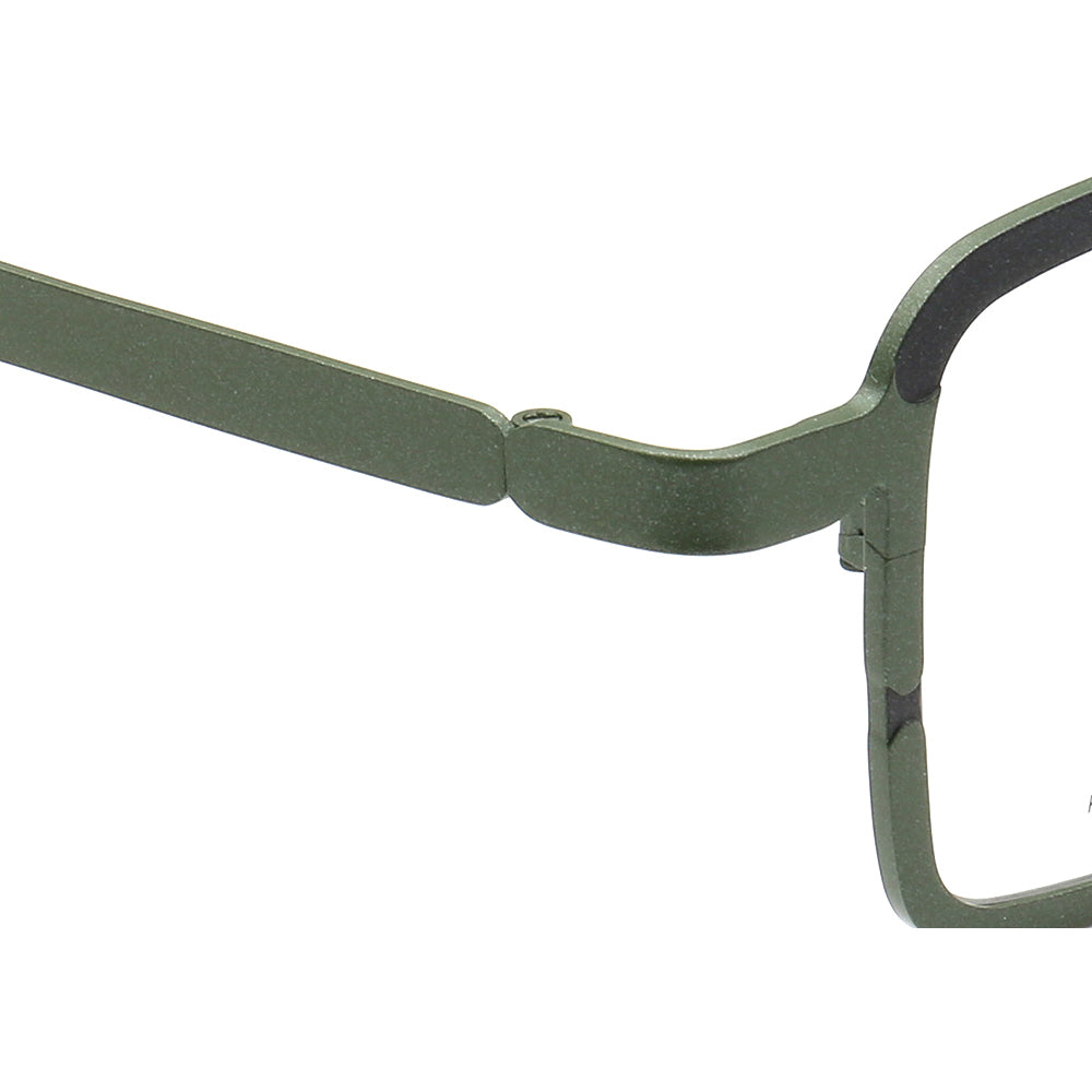 Temple of green titanium eyeglass frames