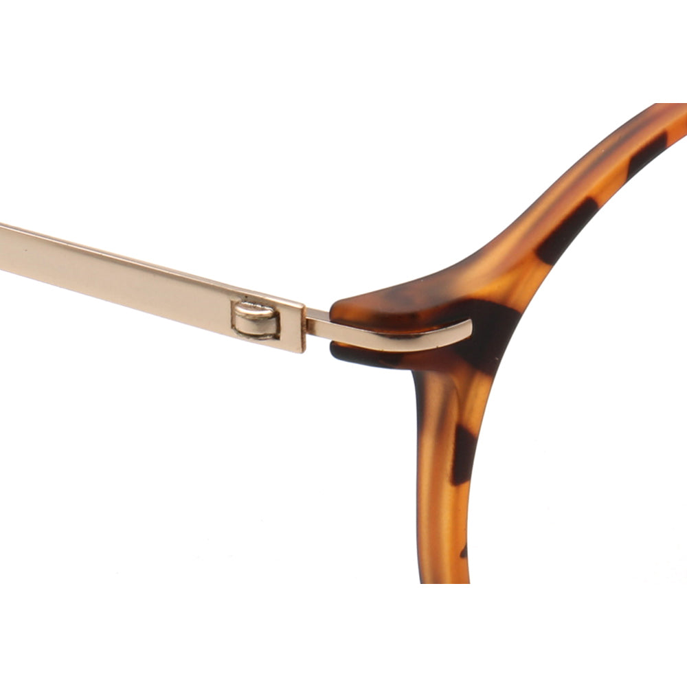 Temple of round tortoise shell TR glasses