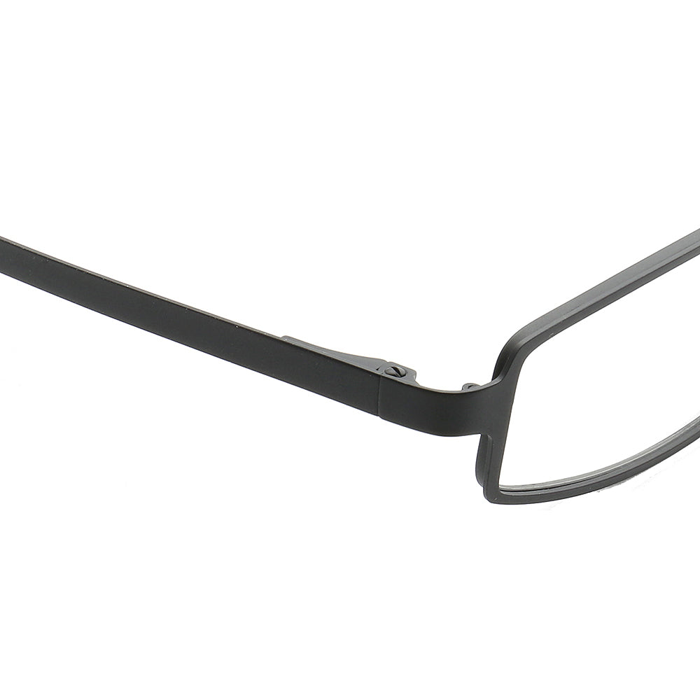 Black temple of metal eyeglass frame