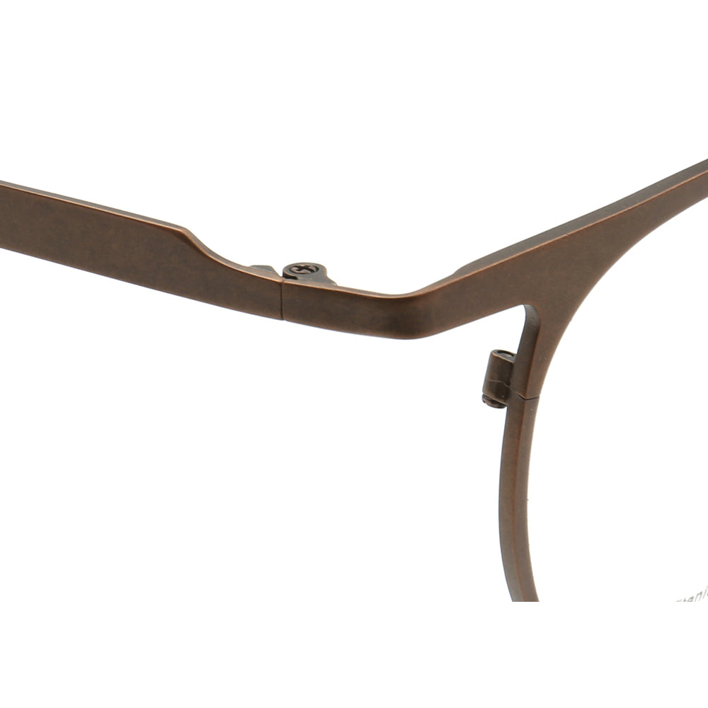 Temple of bronze flat top titanium eyeglasses