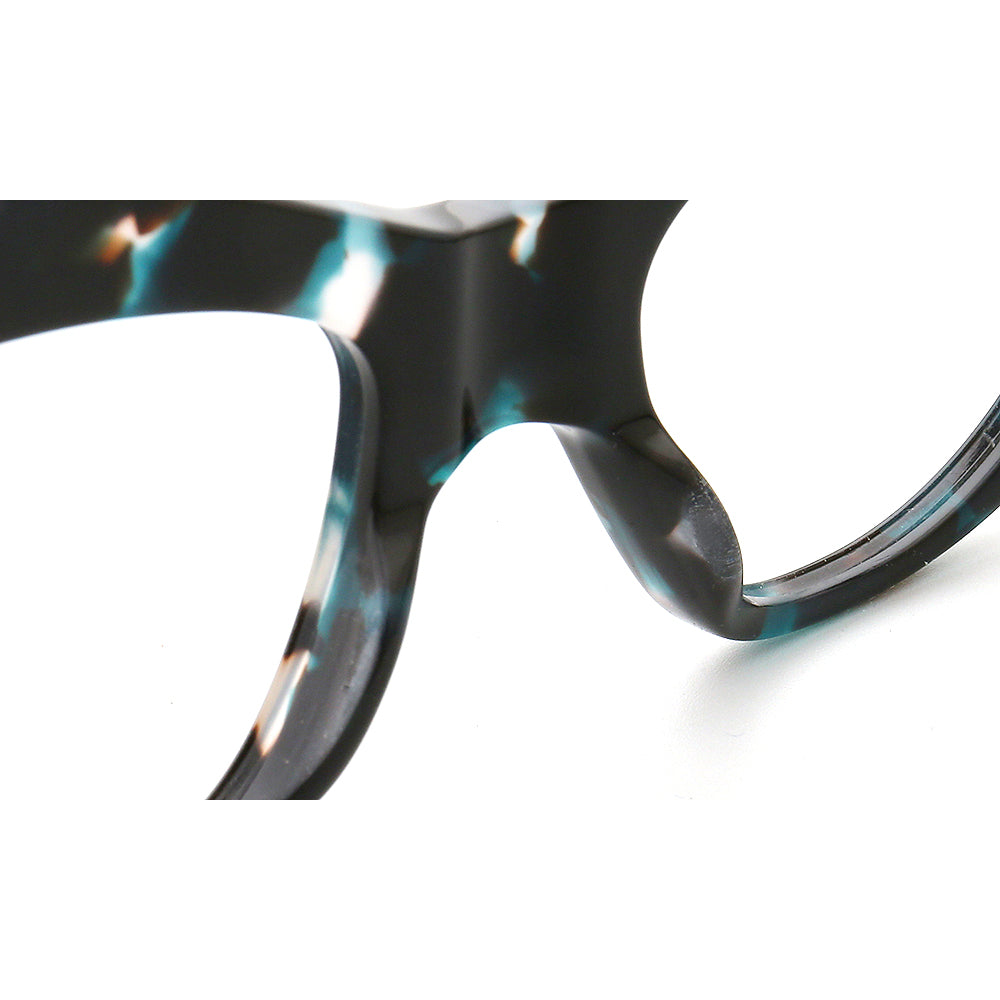 Blue tortoise patterned glasses