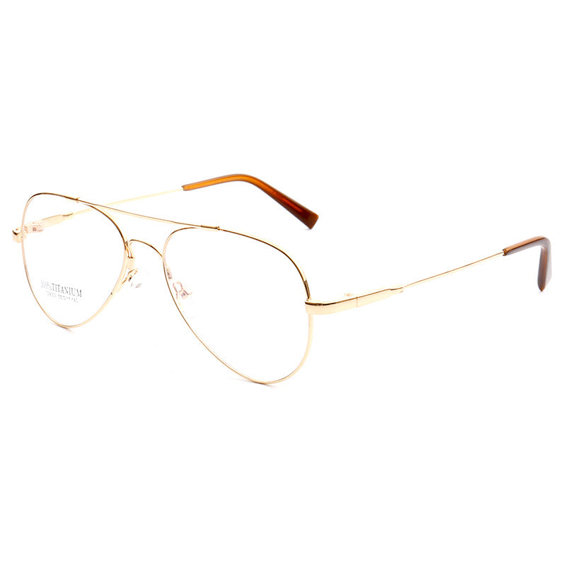 Gold pilot style eyeglass frames