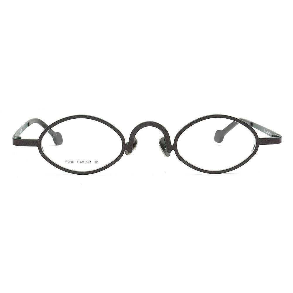 Oval titanium eyeglasses