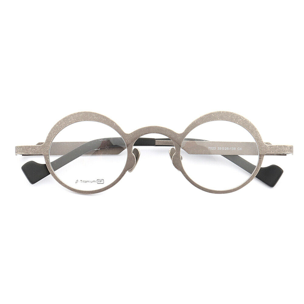 Grey round titanium eyeglass frames