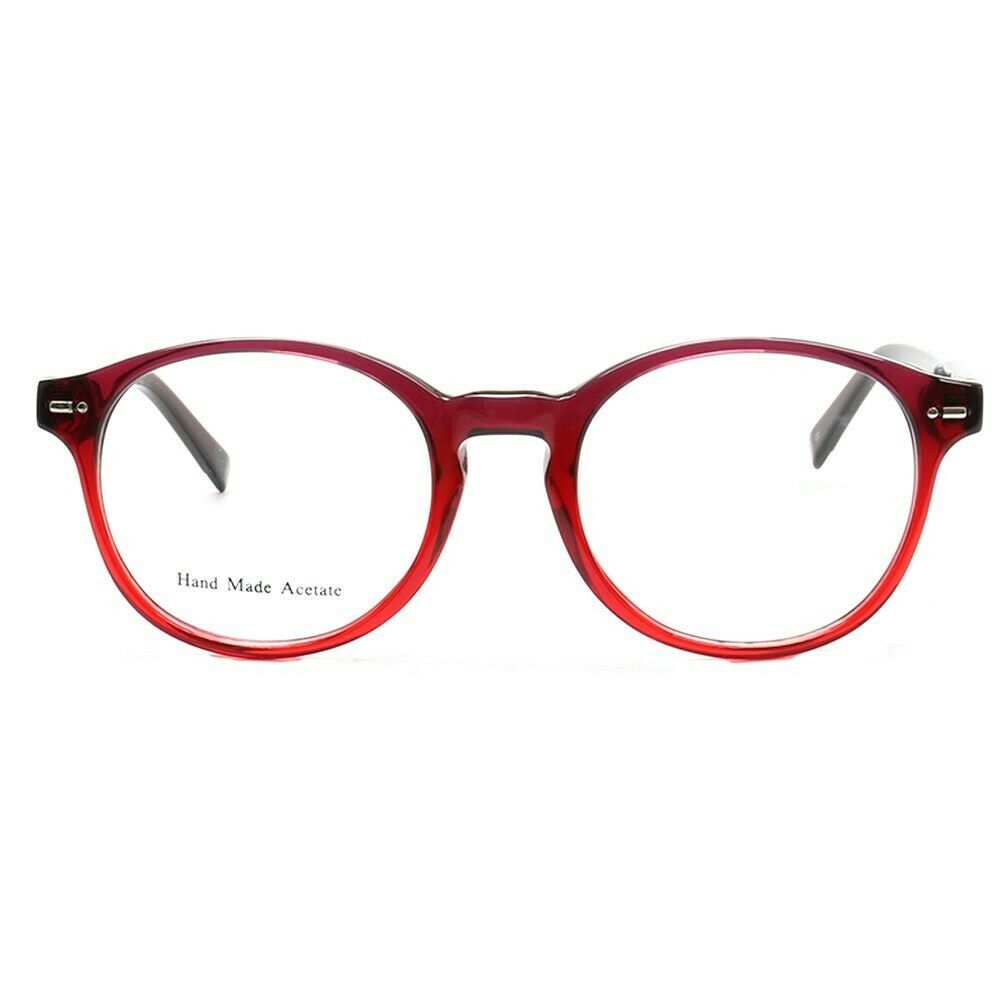 Front view of red round glasses frames