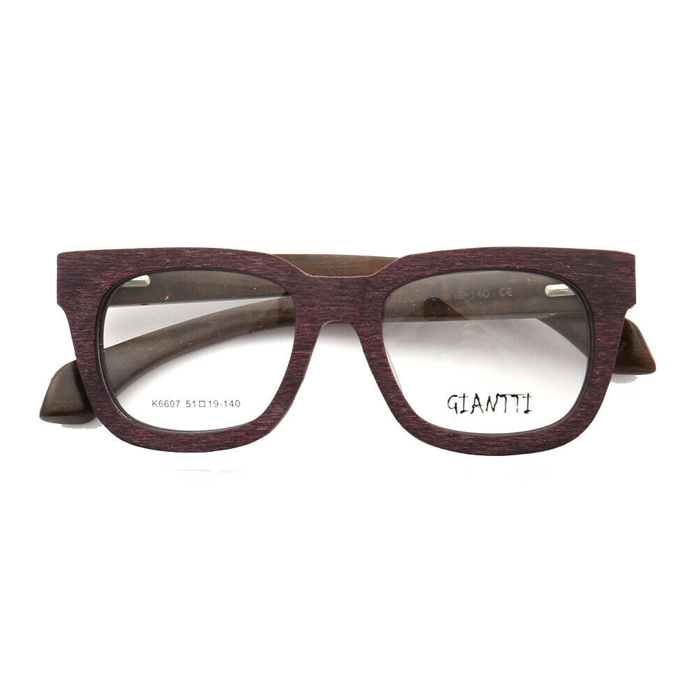 Cherry colored oversized wooden eyeglass frames