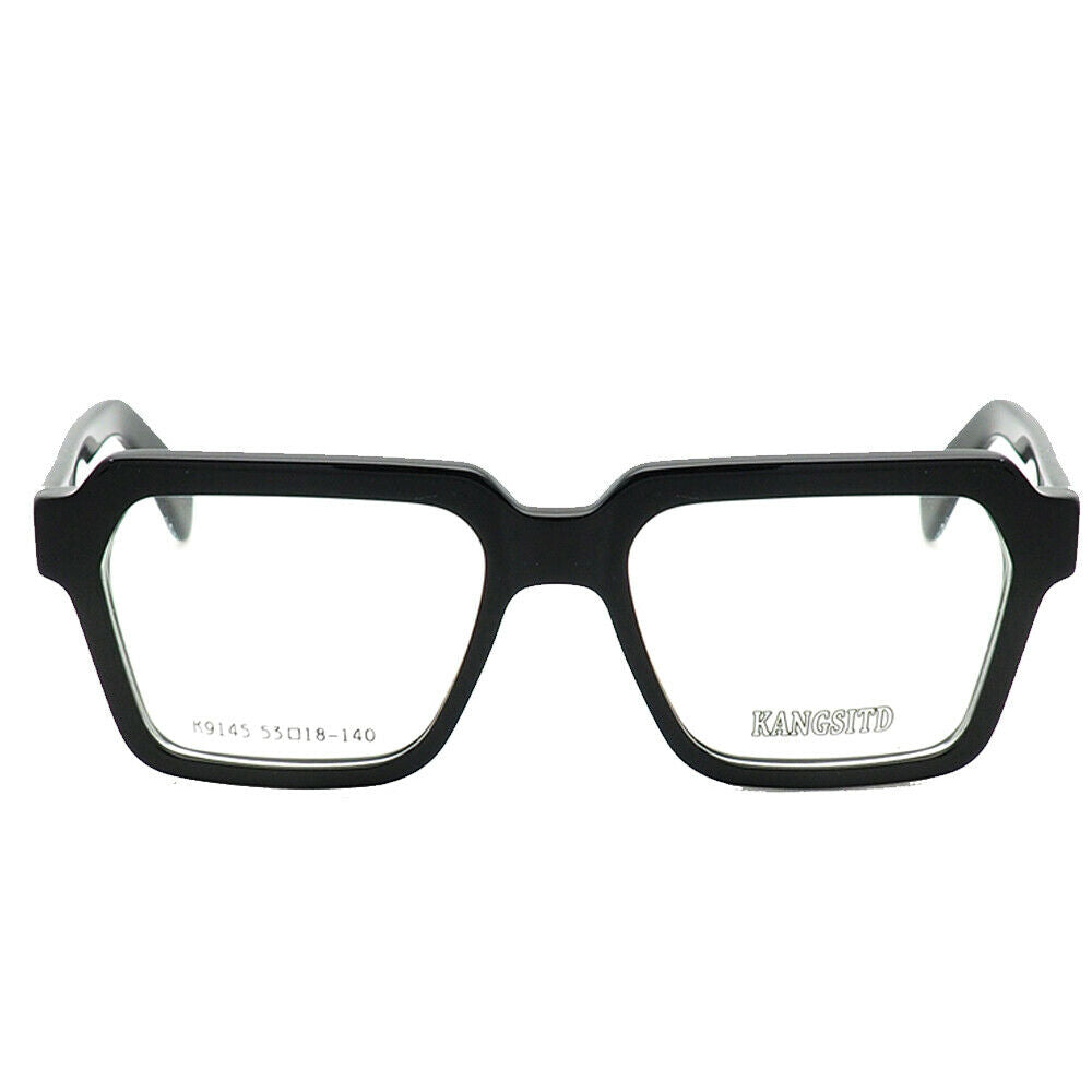 Black retro square eyeglass frames