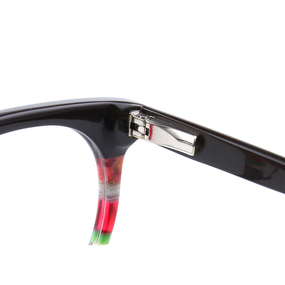 Hinge of acetate striped eyeglasses