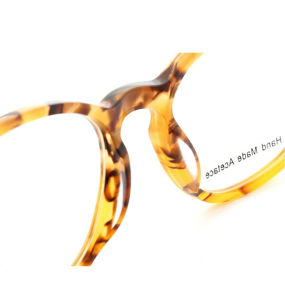 Bridge of yellow tortoise shell full rim eyeglasses