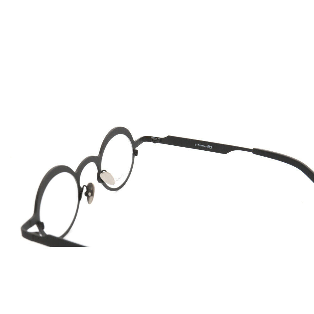 Interior of round titanium eyeglasses frames