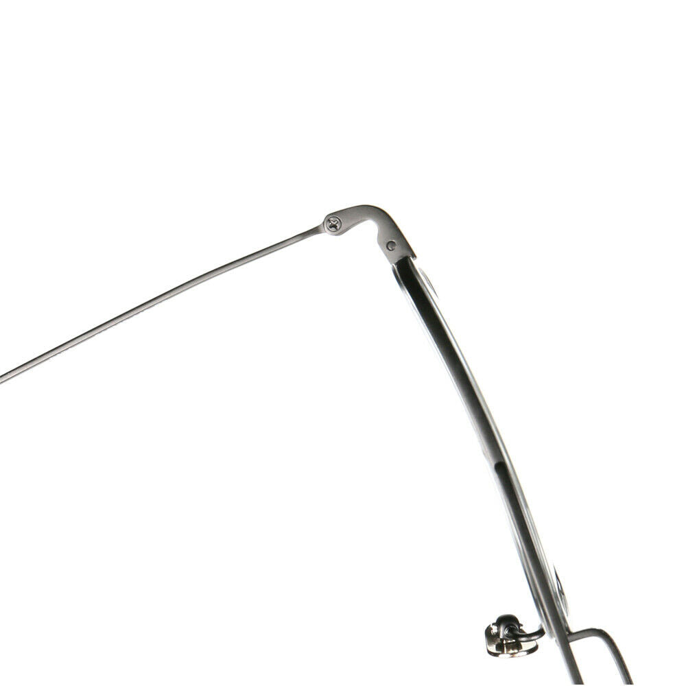 Aerial view of hinge of titanium eyeglasses