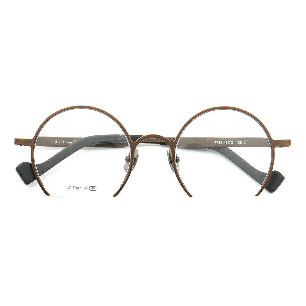 Bronze round half rim eyeglasses