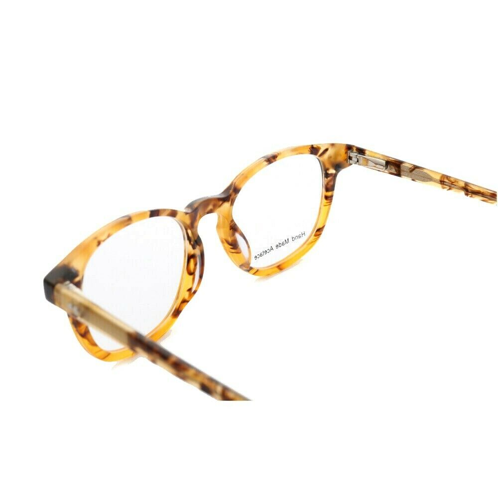 Interior view of yellow tortoise shell full rim eyeglasses