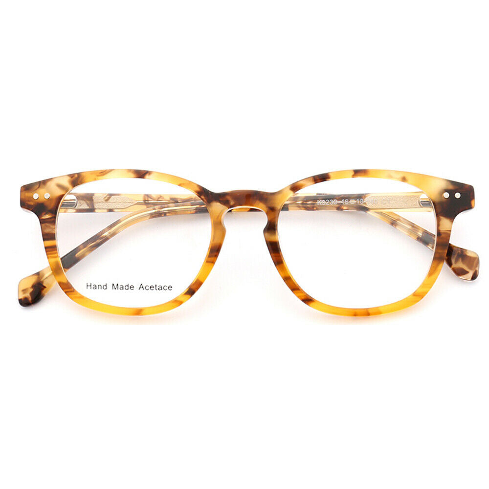 Yellow tortoise shell full rim eyeglasses