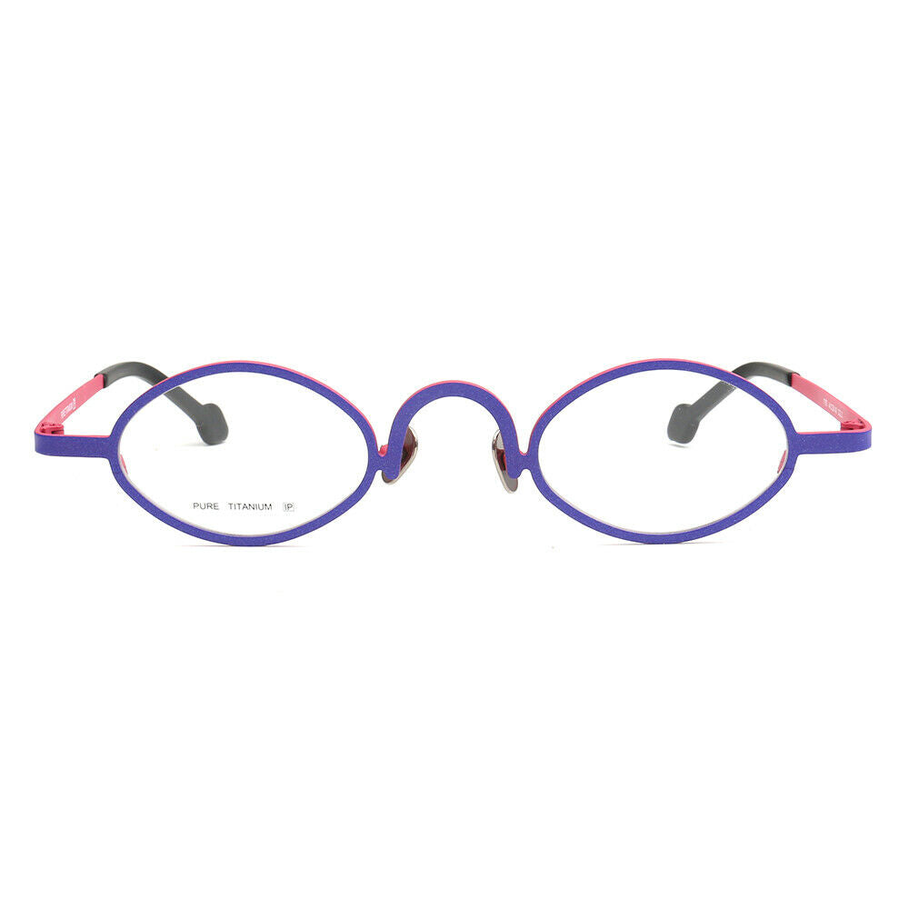 Purple and pink titanium eyeglasses