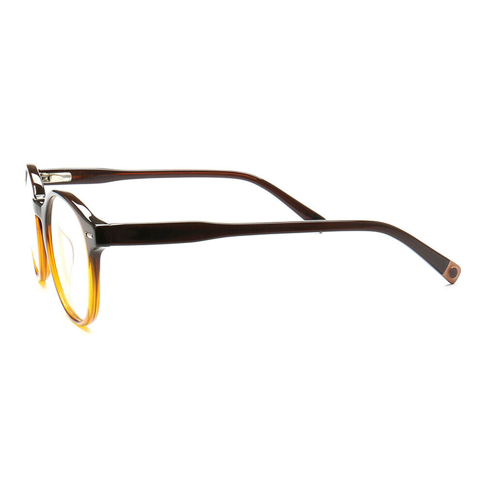 Side view of caramel colored glasses frames