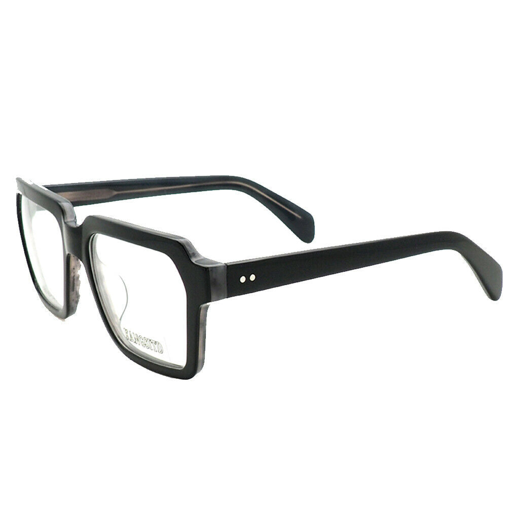 Side view of black retro square glasses