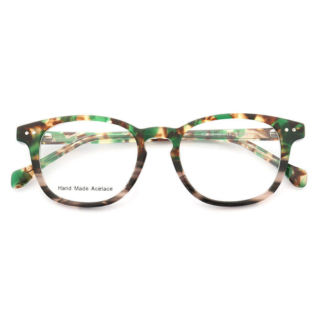 Green tortoise shell full rim eyeglasses