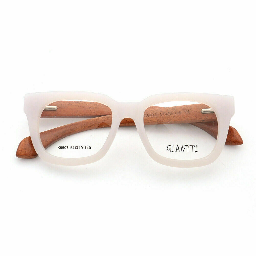 White wooden oversized eyeglasses
