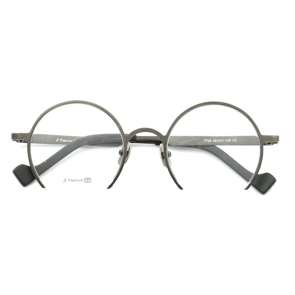 Silver round half rim eyeglasses