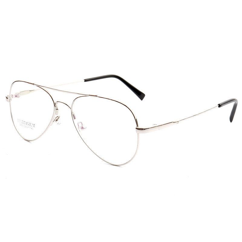 Silver pilot style eyeglass frames